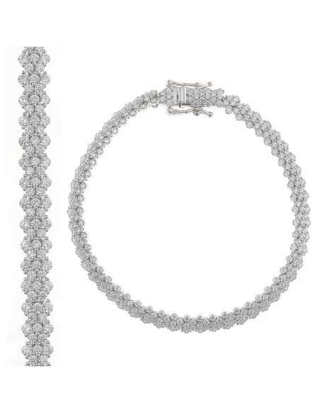 Pulsera para Mujer en Plata de Ley Bañada en Rodio con Circonitas Blancas  - Salvatore 136P0218