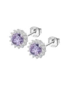 Pendientes para Mujer Halo en Plata con Circonita Lavanda - Lotus LP3791-4/2