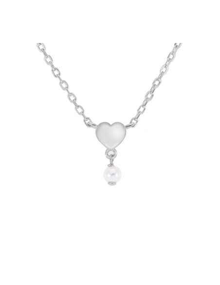 Collar para Mujer de Plata Corazón con perla - Marea D02907/AS