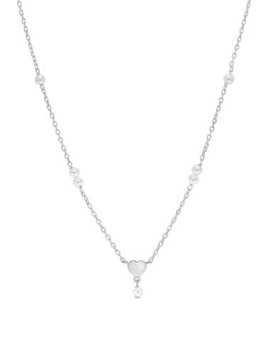 Collar para Mujer de Plata Corazón con perla - Marea D02907/AS