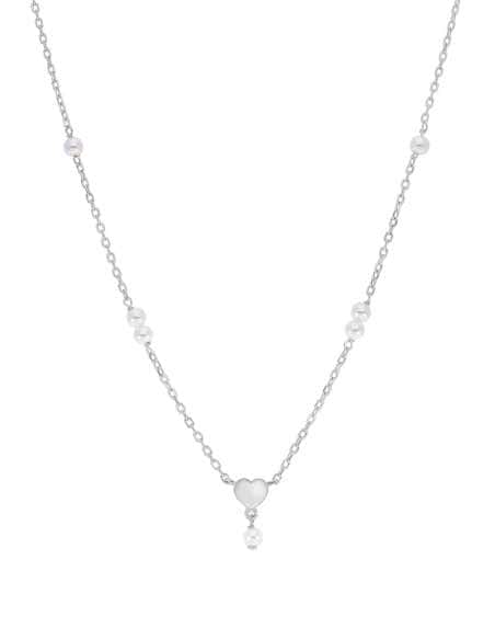 Collar para Mujer de Plata Corazón con perla - Marea D02907/AS