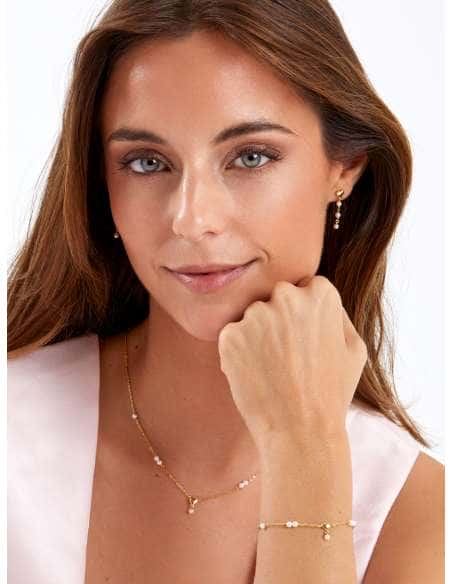 Collar para Mujer de Plata chapada en oro Corazón con perla - Marea D02907/AT