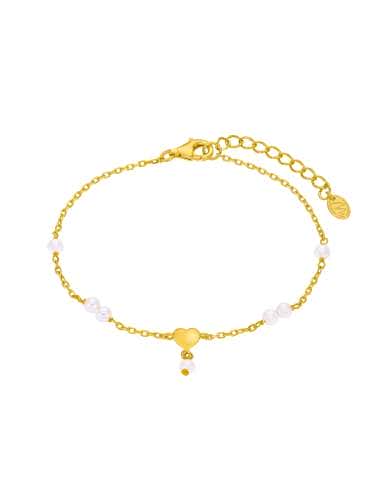 Pulsera para Mujer Multi-Perlas y Corazón en Plata de Ley y Baño de Oro 18 K - Marea D02903/AM