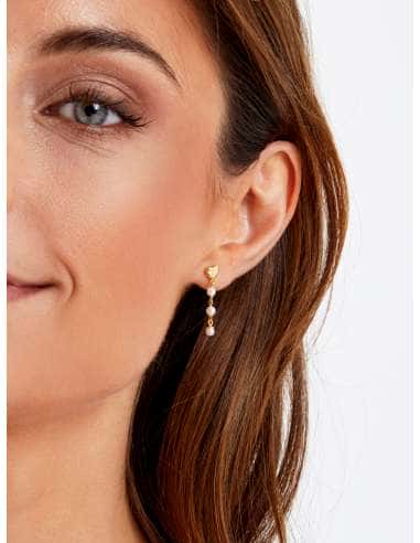 Pendientes para Mujer Pendientes Corazón Multiperla plata chapada en Oro - Marea D02901/AS