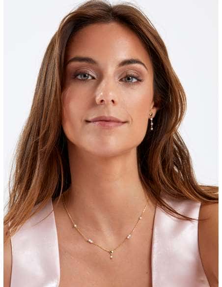 Pendientes para Mujer Pendientes Corazón Multiperla plata chapada en Oro - Marea D02901/AS