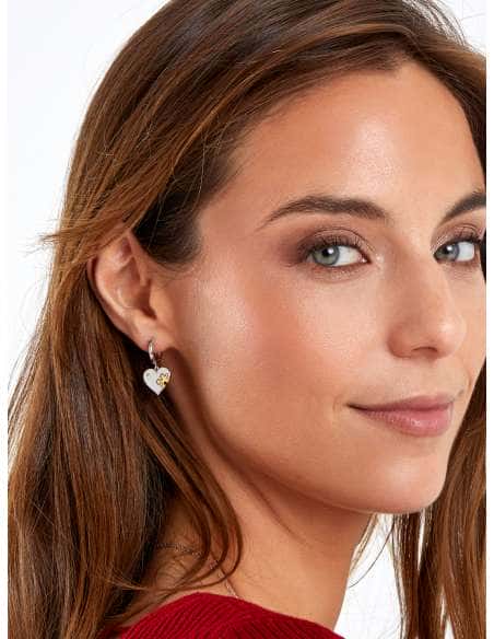 Pendientes para Mujer Corazón Puzzle Plata y Oro con circonita - Marea D02901/AP