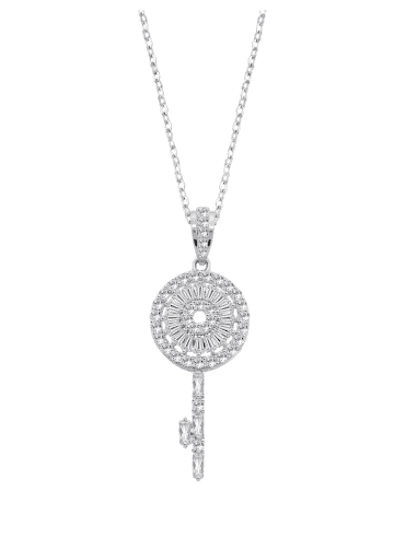 Collar para Mujer de Plata colgante con forma de LLave y circonitas - Lotus LP3703-1/1