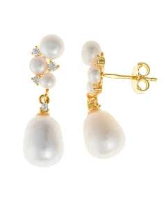 Pendientes para Mujer de plata con perlas barrocas y circonitas - Salvatore 272A0011
