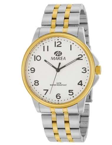 Reloj para Hombre Clásico Bicolor en Acero Plateado y Dorado con Esfera Blanca - Marea B36162/2
