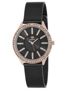Reloj para Mujer Negro con Piedras y Bisel en Oro Rosé - Marea B41276/3