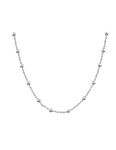 Cadena para Mujer de Plata de ley con eslabones y bolitas alternas - Plata 925