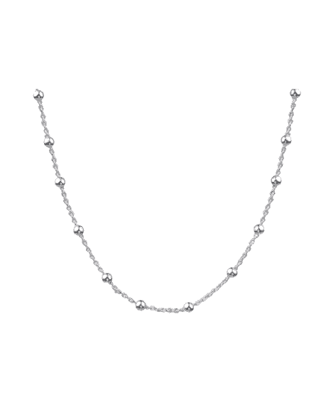 Cadena para Mujer de Plata de ley con eslabones y bolitas alternas - Plata 925