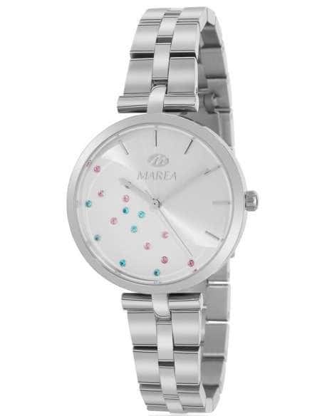 Reloj para Mujer Plateado con Cristales Rosa y Azul - Marea B54223/1