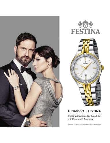 Reloj para Mujer de Acero Bicolor con Circonitas y Calendario - Festina F16868/1