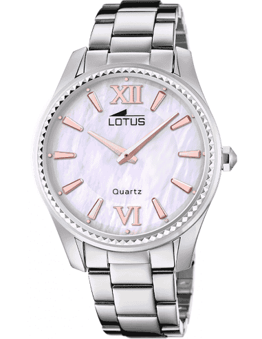 Reloj para Mujer con Esfera Beige y Detalles en Oro Rosé - Lotus 18898/A