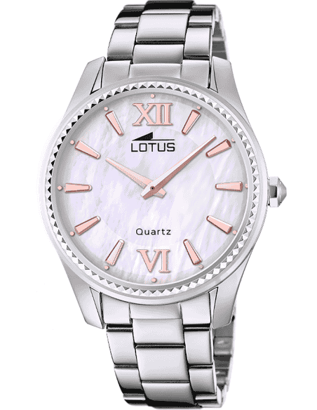 Reloj para Mujer con Esfera Beige y Detalles en Oro Rosé - Lotus 18898/A