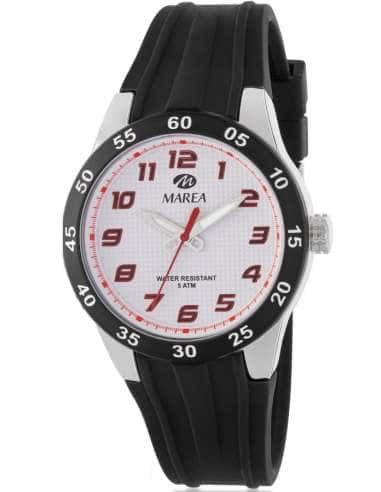 Pack Reloj y Complementos para niño esfera blanca e índices rojos con Pulsera Personalizable - Marea B35346/10
