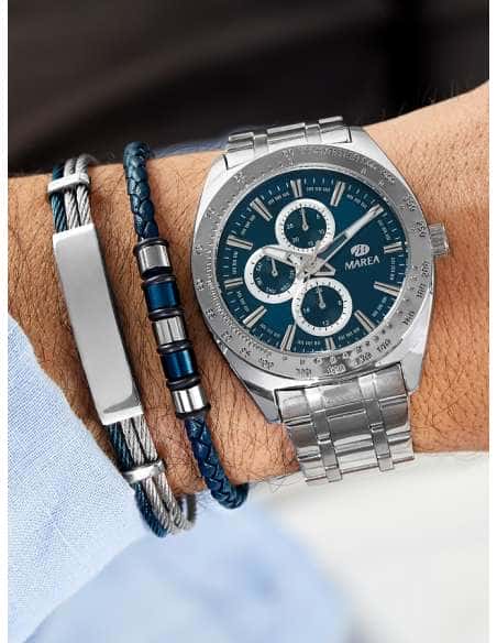Pulsera esclava para Hombre Triple bicolor acero trenzado Marea C00103/350