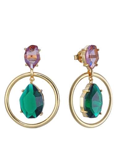Pendientes para Mujer de Plata Aro Bañado en Oro con Cristales Rosa y Verde - Viceroy 13166E100-59