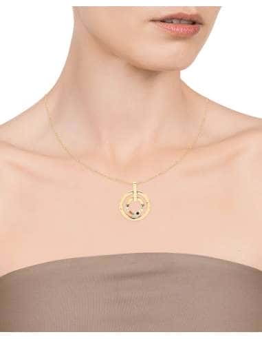 Collar para Mujer de Acero Dorado con Piedras de Ágata de Colores - Viceroy 15136C011019
