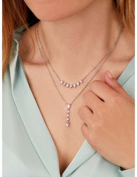 Collar Marea D02507/AA con circonitas blancas en plata de ley.
