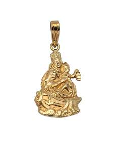 Medalla Virgen del Carmen sobre un barco - Oro Amarillo 18k