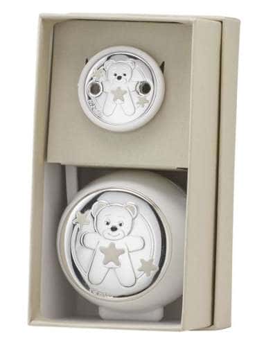 Set Infantil Portachupetes con Pinza Oso Blanco - Eventi EV3534/01B