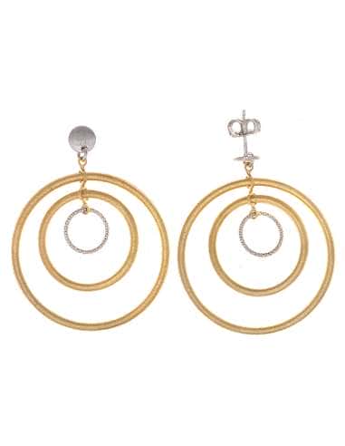 Pendientes para Mujer Chapado en Dorado y Rodio Circulos - Salvatore 203A0175