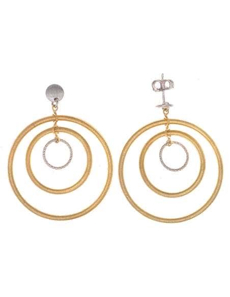 Pendientes para Mujer Chapado en Dorado y Rodio Circulos - Salvatore 203A0175