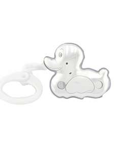 Pinza Infantil Chupete Patito Blanco - Global Argenti 9001B