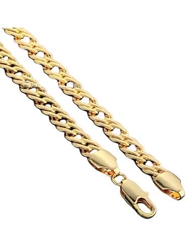 Cadena Caballero doble Rombo de oro - Oro amarillo 18k
