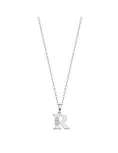 Collar para Mujer plata de ley con la letra R- Lotus LP3054-1/R