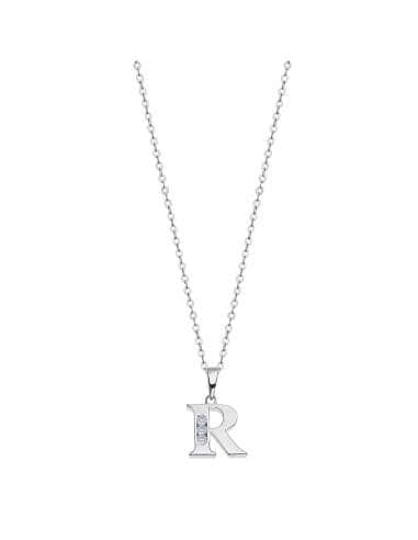 Collar para Mujer plata de ley con la letra R- Lotus LP3054-1/R