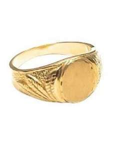 Sello Oval para caballero Hueco - Oro amarillo 18K