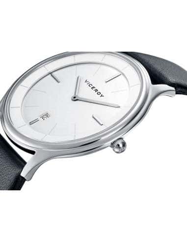 Reloj para Hombre Clásico con Esfera Blanca y Correa de Piel Negra - Viceroy 471045-07