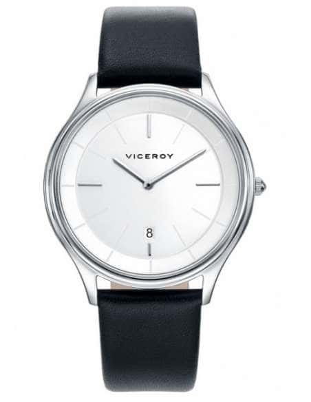 Reloj para Hombre Clásico con Esfera Blanca y Correa de Piel Negra - Viceroy 471045-07