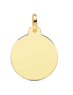 Colgante Chapa circular lisa de oro - Oro Amarillo 18K