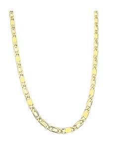 Cadena Caballero Ojo de Perdiz con eslabón Plano - Oro Amarillo 18k