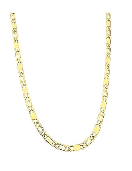 Cadena Caballero Ojo de Perdiz con eslabón Plano - Oro Amarillo 18k