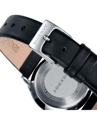 Reloj para Mujer con Correa de Piel Negra y Esfera Blanca con Calendario - Viceroy 471058-07