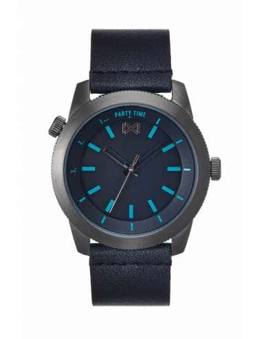 Reloj para Hombre Party Time con Esfera Azul y Correa de Piel Negra - Mark Maddox HC0102-57
