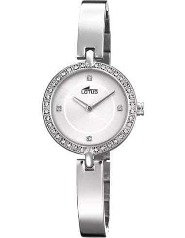 Reloj para Mujer con Correa Rígida Plateada y Bisel con Circonitas - Lotus 18547/1
