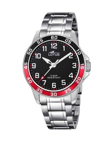 Pack Reloj y Complementos para niño Esfera en negro y rojo con pulsera de acero - Lotus 18786/3