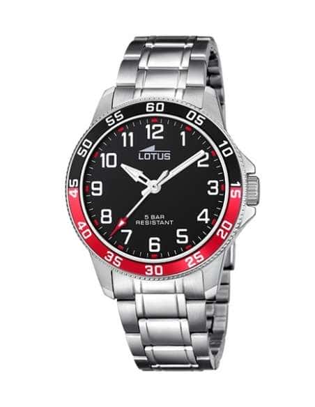 Pack Reloj y Complementos para niño Esfera en negro y rojo con pulsera de acero - Lotus 18786/3