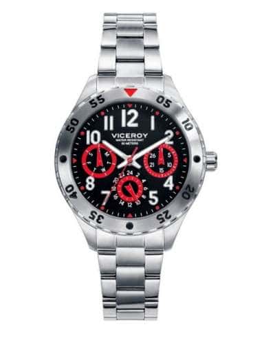 Reloj para Niño Deportivo con Correa de Acero y Detalles en Rojo - Viceroy 401109-55
