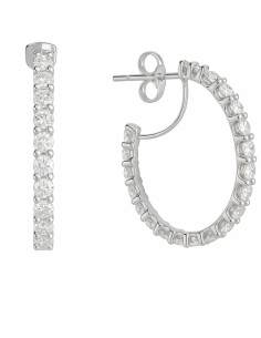 Pendientes para Mujer en oro Blanco Aro con 18k Aro 16mm circunferencia