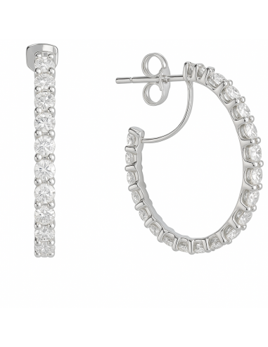 Pendientes para Mujer en oro Blanco Aro con 18k Aro 16mm circunferencia