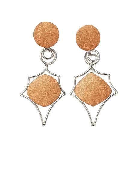 Pendientes para mujer de oro rosa mate y blanco - Oro Rosa y Blanco 18K