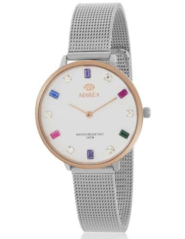 Reloj para Mujer bicolor con esfera blanca y índices rosé  - Marea B41290/2