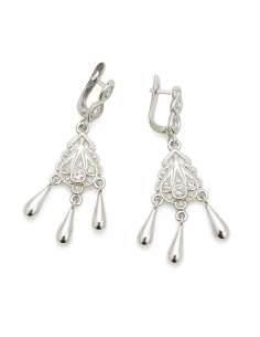 Pendientes para Mujer en oro Blanco Cordobeses con circonitas - Oro Amarillo 18K